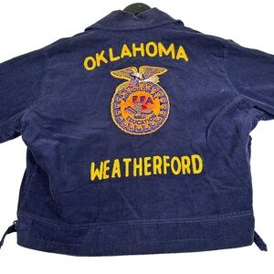 FFA Blue Corduroy Jacket Yellow Embroidery future farmers America Americana